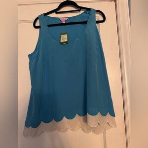 NWT Lilly Pulitzer Carlina Top in Flutter Blue Size XL